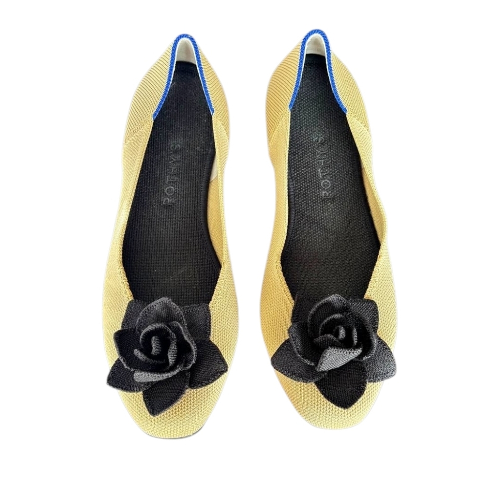 Rothys petal square toe sand soirée flats